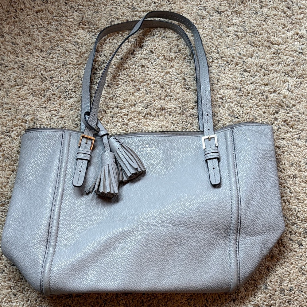 Kate Spade Light Gray Leather Tote
